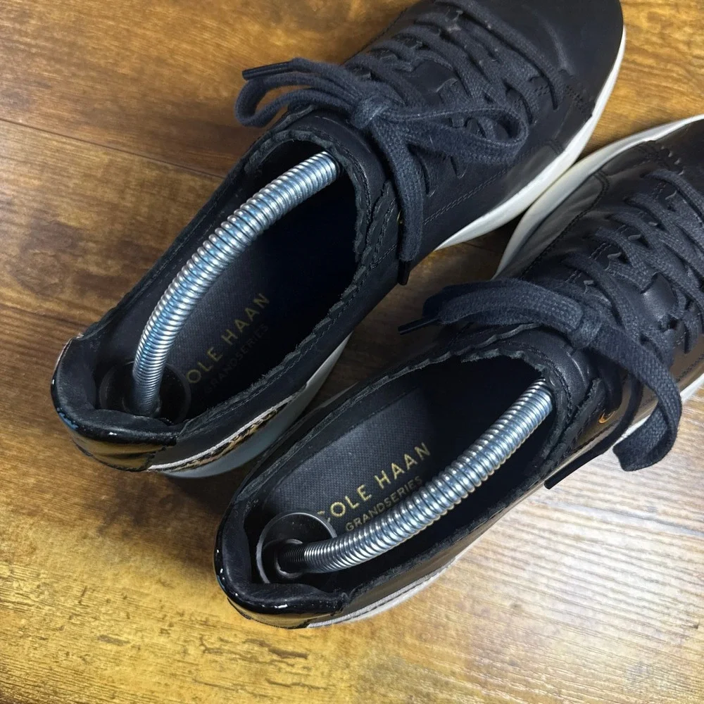 Cole Haan Grand Crosscourt Scallop W20673 Black Leather Sneaker Women 10B